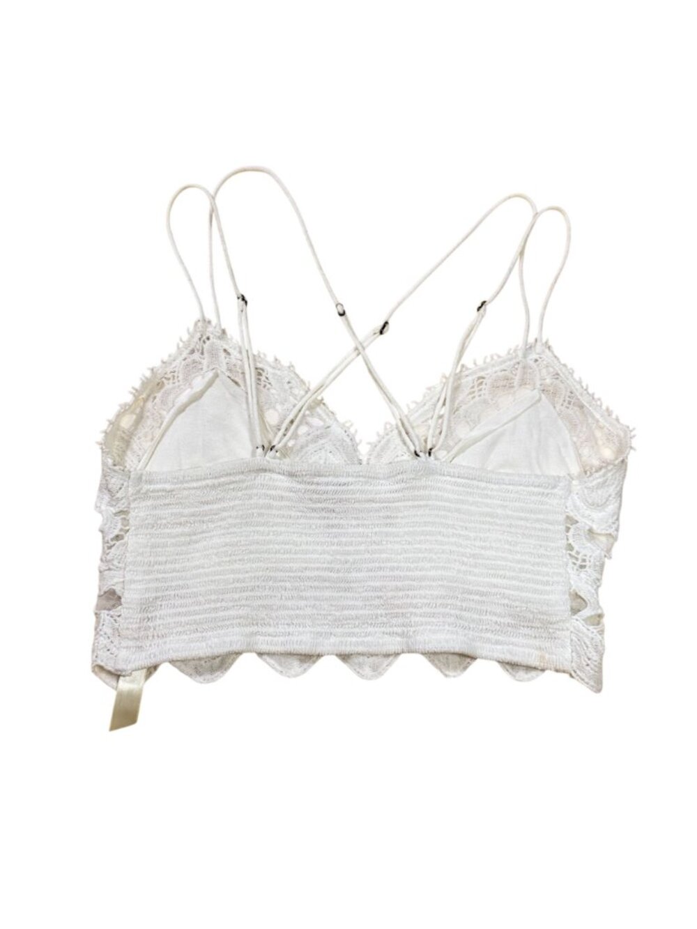 Free People FP One Women’s White Lace Crochet Bralette Cami Top Size Small - Picture 4 of 9